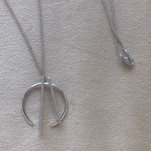 NWOT NADRI Long Silver Necklace with Charm CZ